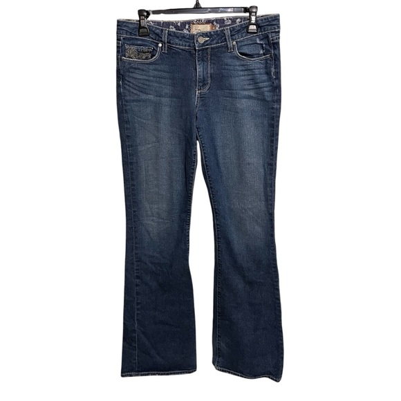 Paige Premium Hollywood Hills Jeans Sz 30 Low Bootcut Embroidered L 32 Stretch - Picture 1 of 11